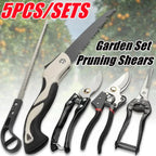 Complete Gardening Kit with 5 Essential Tools; Pruning Shears, Foldable Sawi Scissors, Plant Cutter