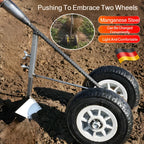 Hand-pulled Multi-function Plow 3 in 1 Multi-Function Wheel Hoe Cultivator, Double Wheels Weeder Tiller Furrow Plow for Garden F