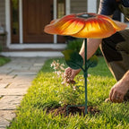 Flower Shape Plant Shade Umbrella UV Protection Iron Art Plant Sunblock Cover Weather-resistant Rust-proof Garden Shade Cover