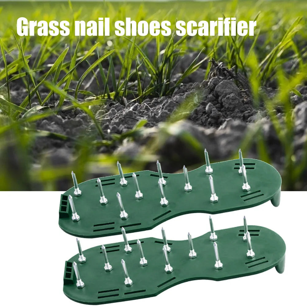 30cm Gardening Walking Garden Yard Grass Cultivator Scarification Aerator Nail Shoes Multi-functional Practical Durable Tools