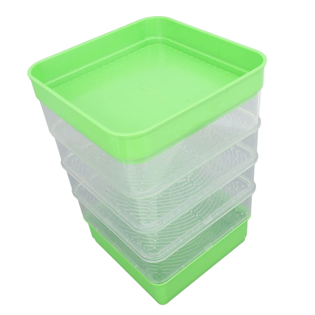 Stackable Sprouter Kit  Plant Grow Trays Easy To Observe Plastic Multipurpose Long Lifespan Space Saving for Bean Sprouts