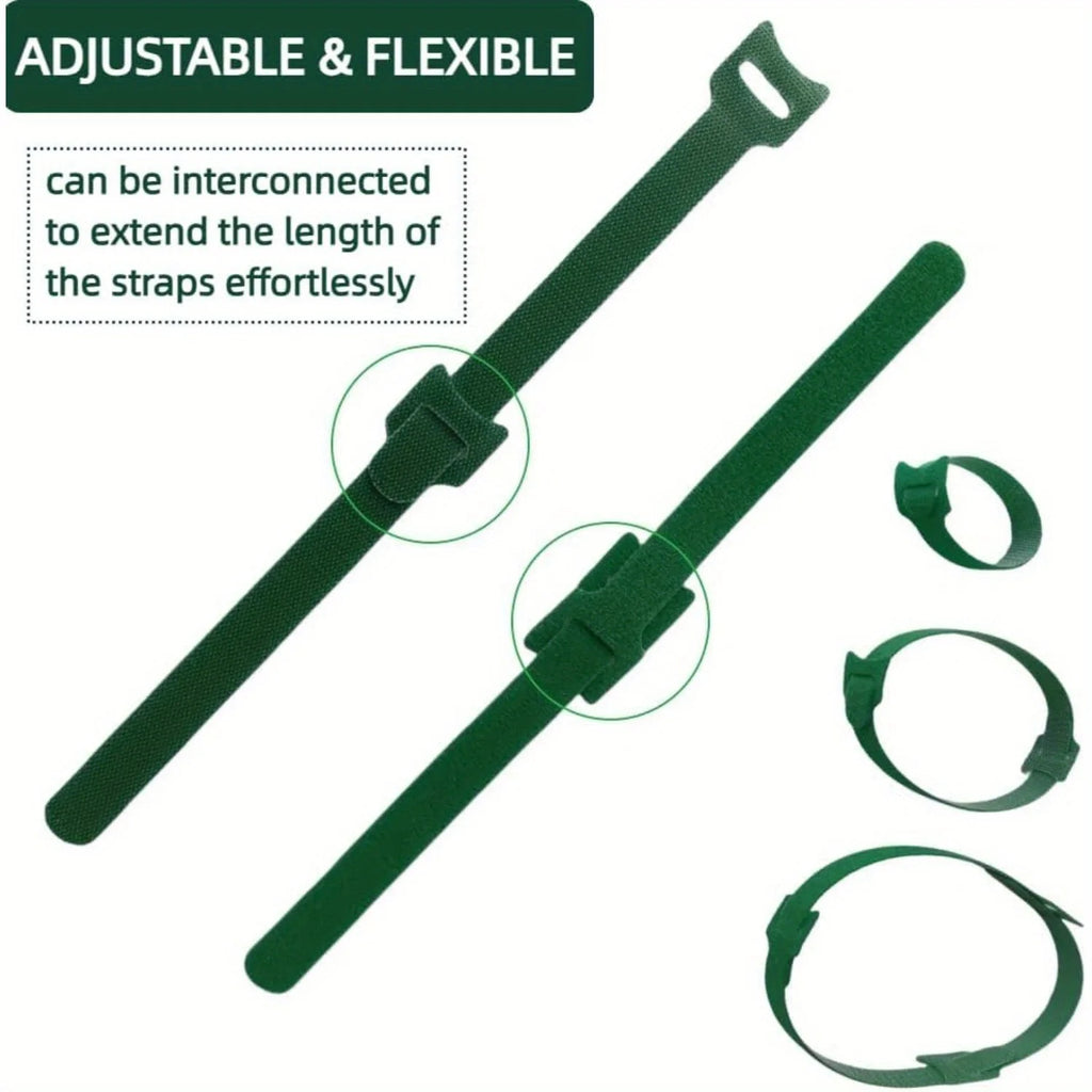 50/100pcs Reusable Adjustable Non-Slip Nylon Plant Ties with Hook and Loop Fasteners, Ideal for Gardening Applications