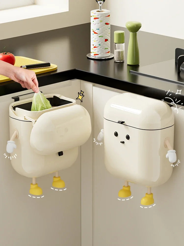 12L/9L DIY Compost Bin Kitchen for Countertop or Under Sink, Hanging Small Trash Can with Lid, Garbage Can for Cabinet Door