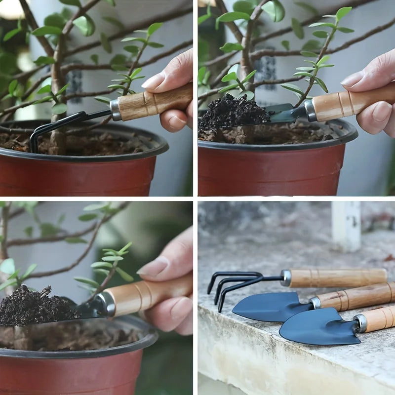 Garden Tool Set Mini Gardening Kit with Rake Trowel and Shovel for Succulent Plants and Soil Cultivation