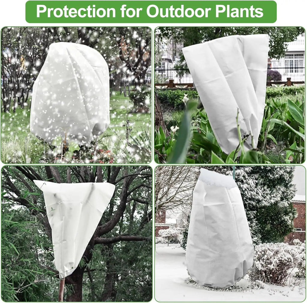 Winter Plant Cold-proof Cover Plant Protection and Warmth Covers Drawstring Zipper Fixed Non-woven Fabric Casing Outdoors Garden