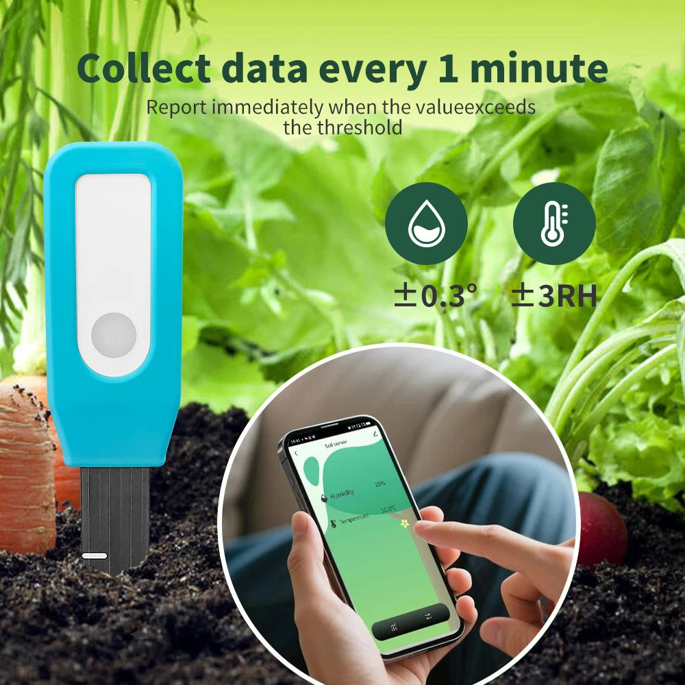 Tuya Smart Soil Tester BT Soil Moisture Detector Garden Temperature and Humidity Thermometer Real-time Remote Monitor