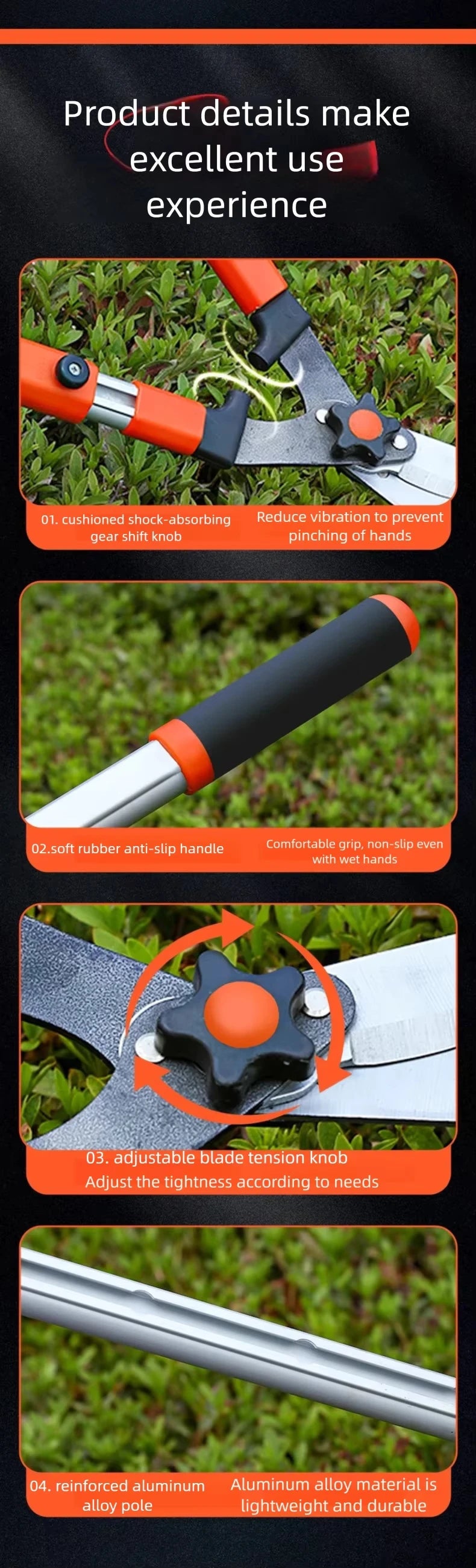 Extendable Pruning Shears Gardening, Lawn Care, Orchard Maintenance, Bonsai, Hedge Trimming Powerful Cutting for Home Use