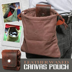 Leather Waxed Canvas Pouch Garden Tool Bag Tote Garden Tools Bag In Water Proof Canvas Rolling Bag Outdoor Canvas Picking Bag