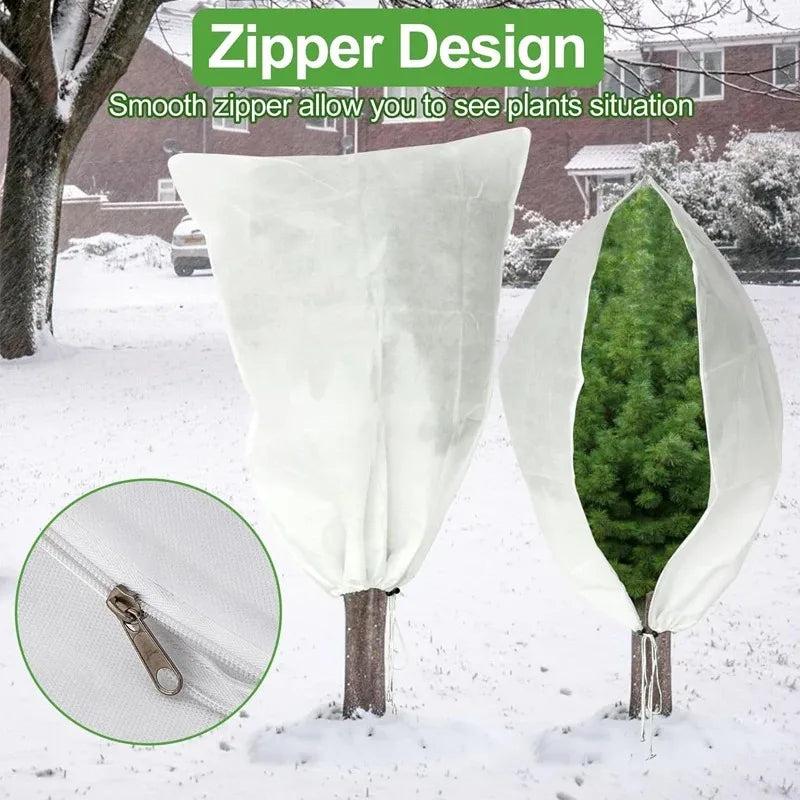 Winter Plant Cold-proof Cover Plant Protection and Warmth Covers Drawstring Zipper Fixed Non-woven Fabric Casing Outdoors Garden