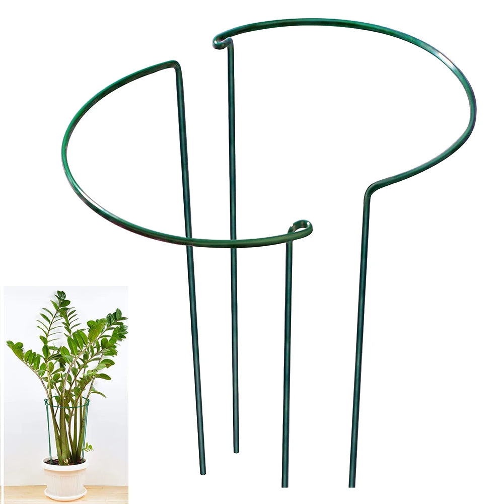 Green Metal Plant Support Stakes, 2-Piece Set