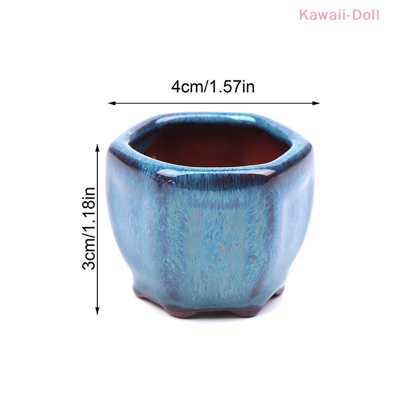 Dollhouse Mini Plant Pots Flower Pot With Holes Bonsai Flowerpot Purple Sand Craft Chinese Style Plant Pot Planter Garden Decor