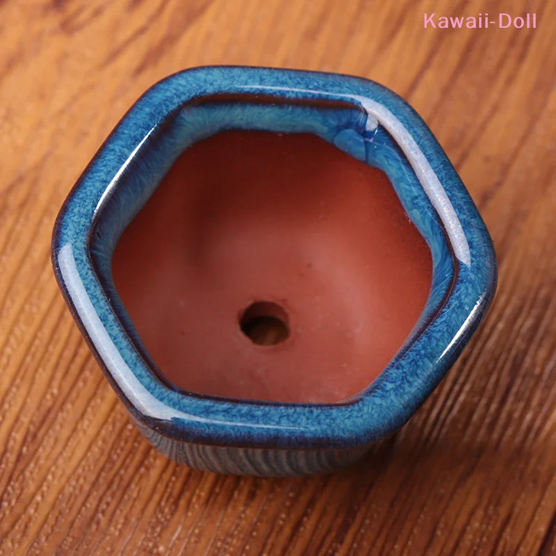Dollhouse Mini Plant Pots Flower Pot With Holes Bonsai Flowerpot Purple Sand Craft Chinese Style Plant Pot Planter Garden Decor