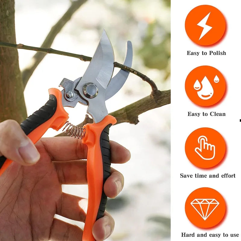 Pruner Garden Scissors Professional Sharp Bypass Pruning Shears Tree Trimmers Secateurs Hand Clippers For Garden Beak Scissors