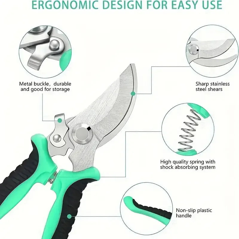 Pruner Garden Scissors Professional Sharp Bypass Pruning Shears Tree Trimmers Secateurs Hand Clippers For Garden Beak Scissors