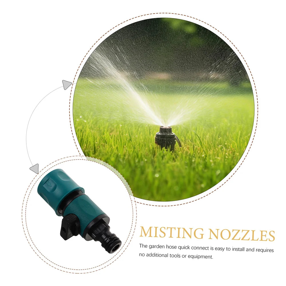 Garden Hose Quick Connect Coupler - Shut Off Valve Adapter for Watering Irrigation System Tap Faucet Fitting In-Line Connector
