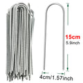 U-Type Garden Staples, Zinc-Coated Steel Landscape Pins