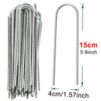 U-Type Garden Staples, Zinc-Coated Steel Landscape Pins