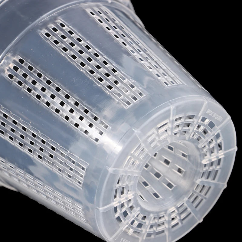1Pc Household Garden Planter Drainage Pots With Holes Transparent Orchid Baskets Plastic Breathable Flower Pots Accessories