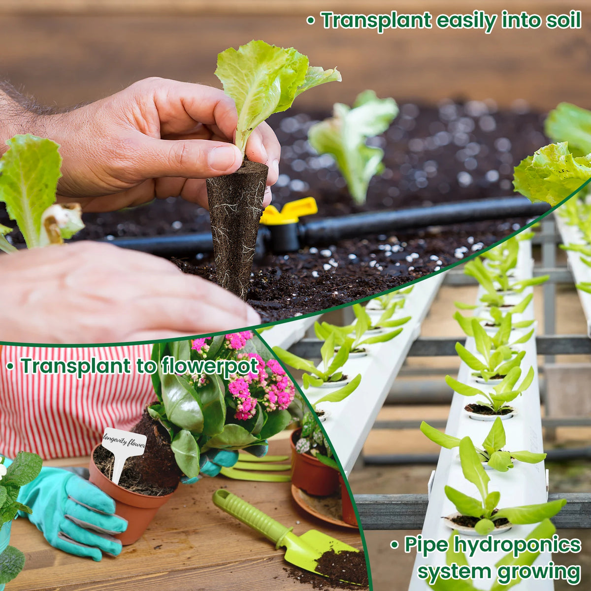 100Pcs Seed Grow Sponges Replacement Root Growth Sponges Seedling Starter Plugs Starting Seed Pod Hydroponic Garden Planting