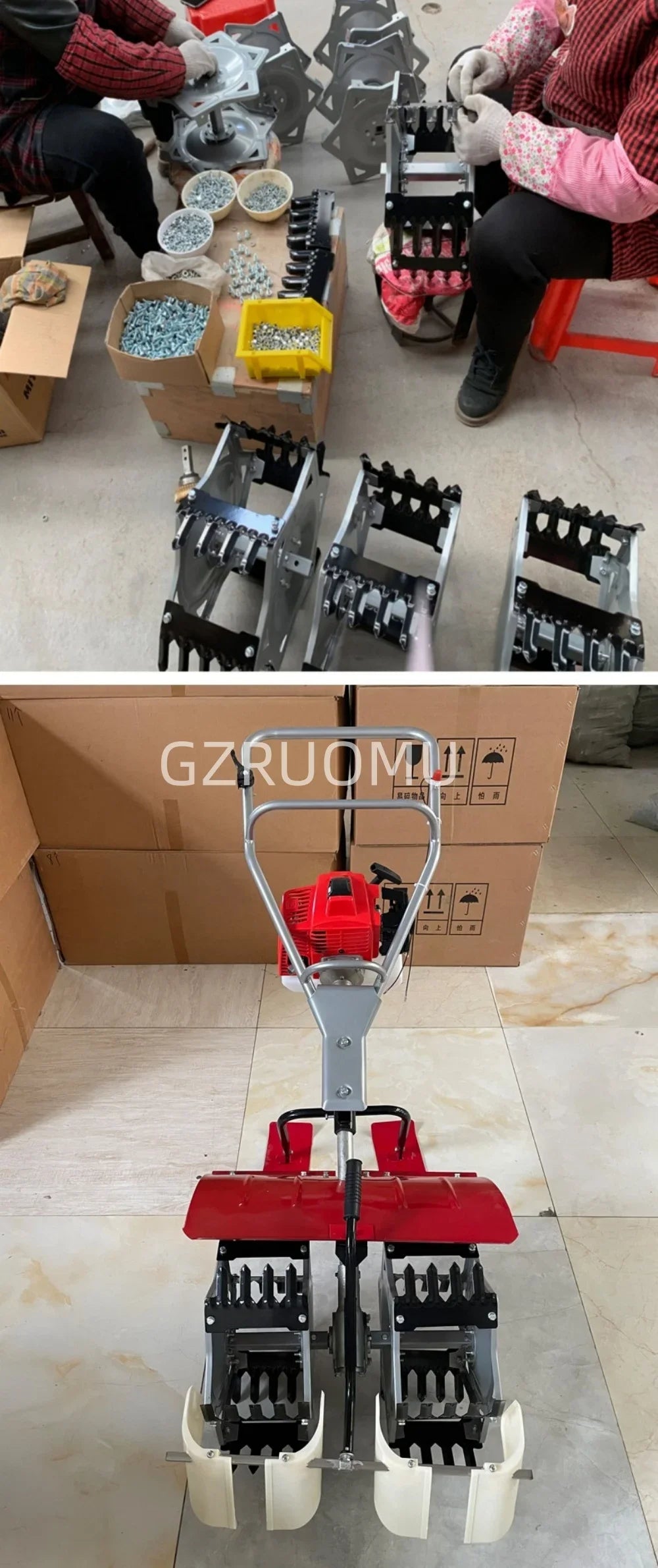 Lightweight Hand Push Row Crop Weeder Walking Inter-row Cultivator Labor Saving Soil Loosening Weeding Machine