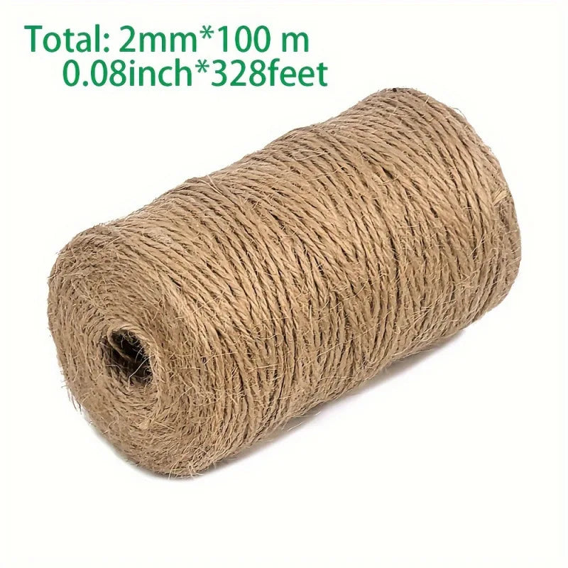2mm Garden Twine 328 Feet Strong Jute String Green Plant Ties Climbing Plants Tomatoes Floristry Crafts Diy Knitting Crocheting