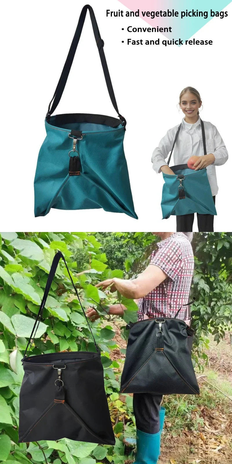 High Efficiency Fruit Farm Picking Bag Fruit Picker Harvest Basket Agricultural Cloth Bag Eco Friendly Shopping Bag for Garden