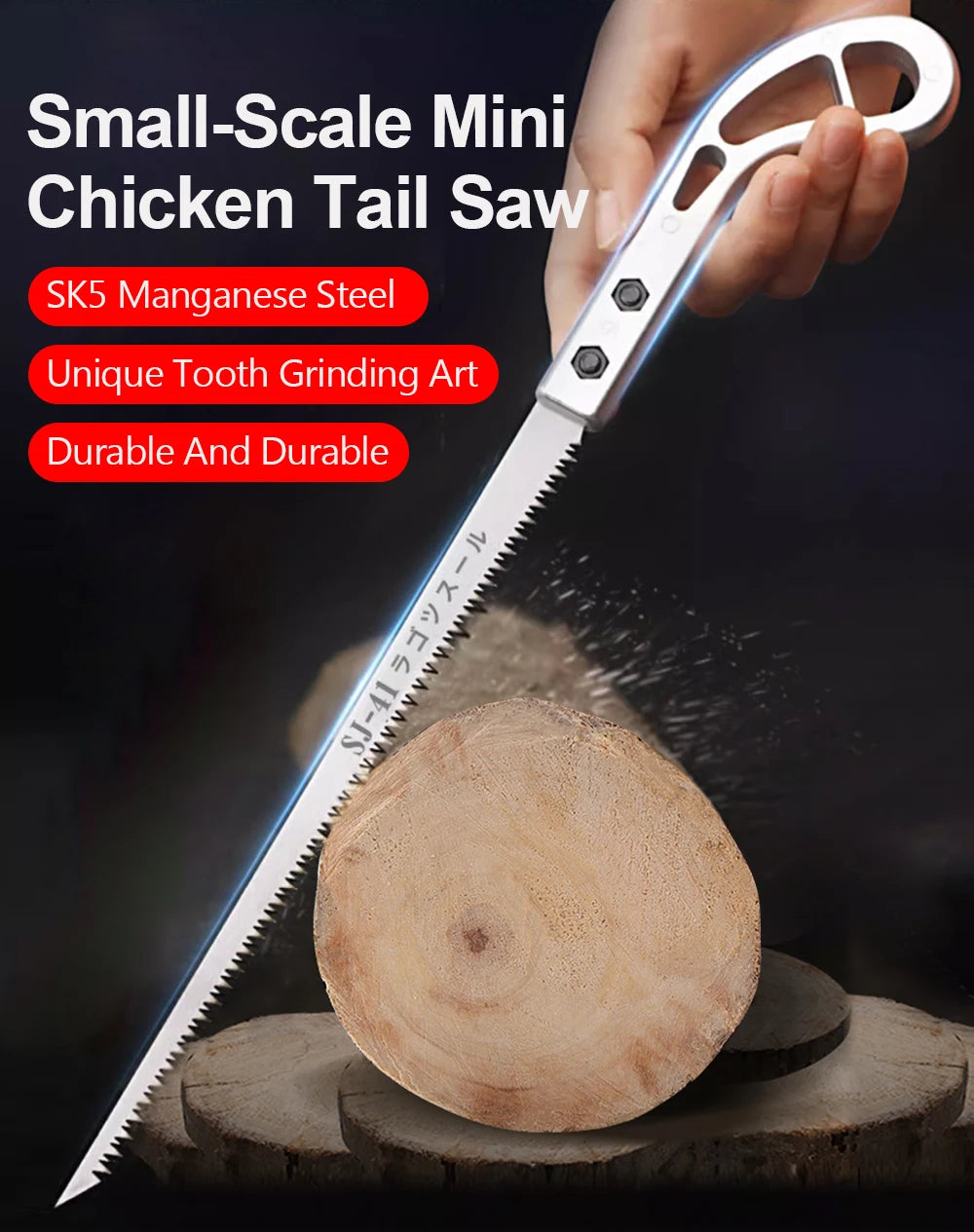 HandSaw, Gardening Saw, SK5 Steel Blade, Wooden Handle, Carpentry Saw, 365 mm, Ideal for Cutting Curved Wall Panels