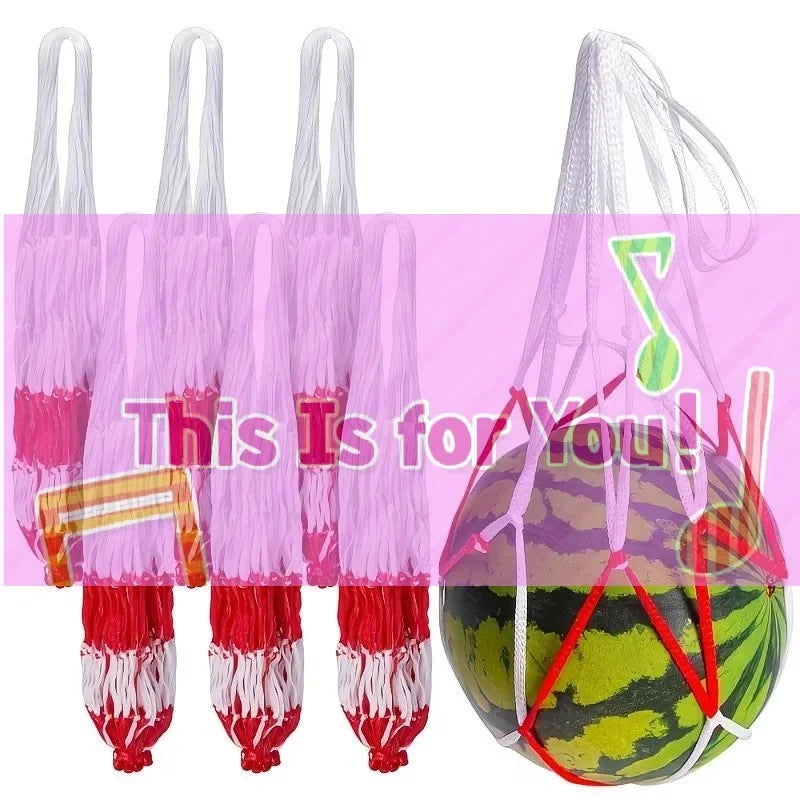 Watermelon Mesh Bag Hammock Reusable Melon Hanging Net Bag Fruit Harvest Trellis Hammock For Watermelon Pumpkin Cantaloupe