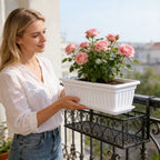 Rectangular Plastic Flower Pot Garden Planter Vegetable Planting Container for Home Patio Balcony Decoration