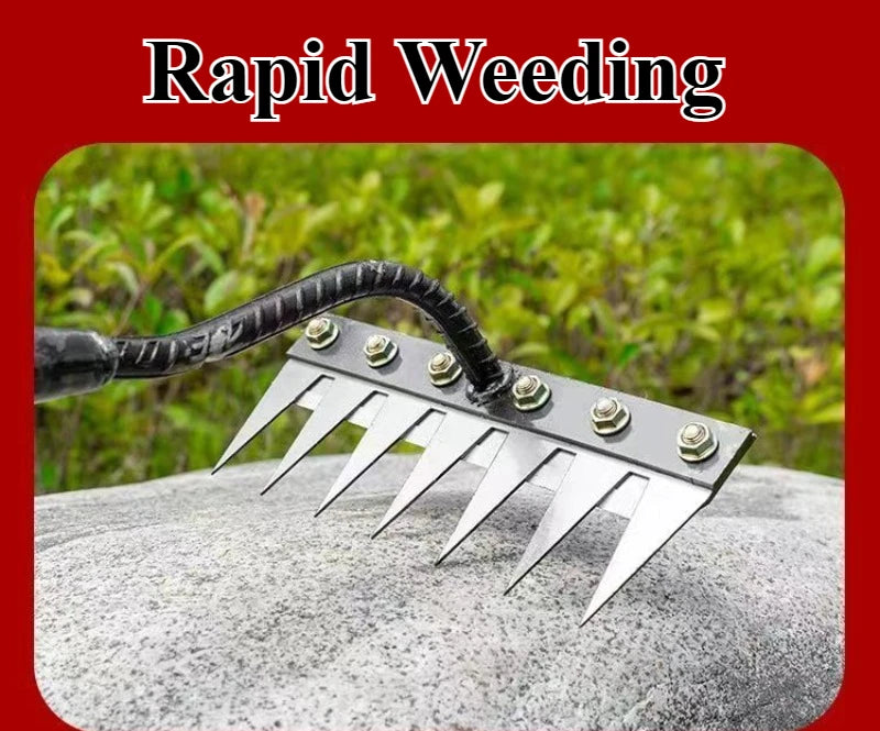 8/7/6/5teeth Garden Weeding Rake Heavy Duty Metal Gardening Hoe Weeding Rake Farm Tool for Gardening Weeding Loosening Soil Rake
