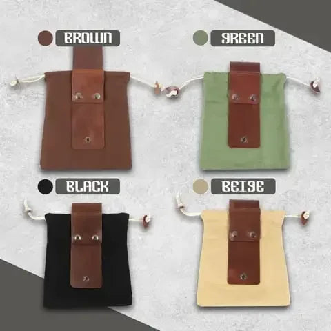 Leather Waxed Canvas Pouch Garden Tool Bag Tote Garden Tools Bag In Water Proof Canvas Rolling Bag Outdoor Canvas Picking Bag