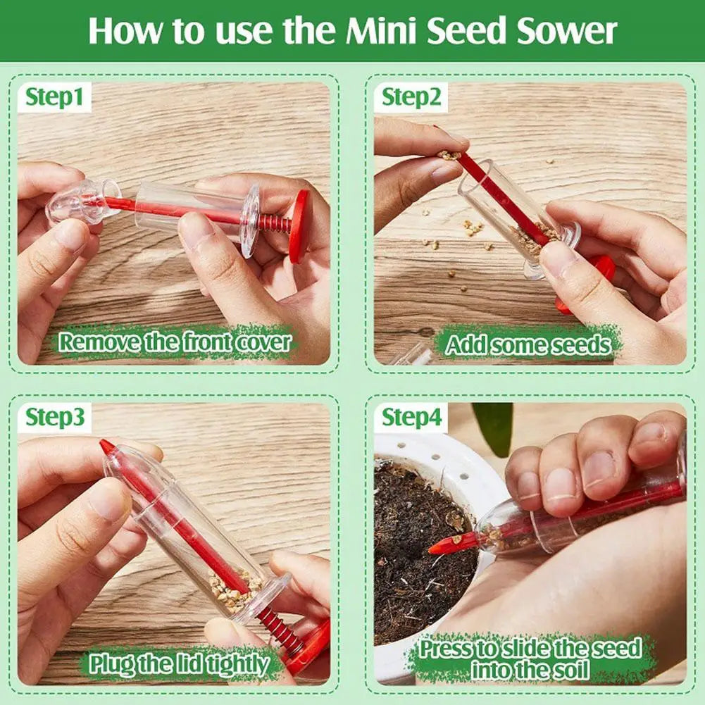 Mini Sower Hand-held Garden Sowing Supplies Sowing Tool Seeds Syringe Sower Manual Seed Spreader Vegetable Herb Planter Seeder