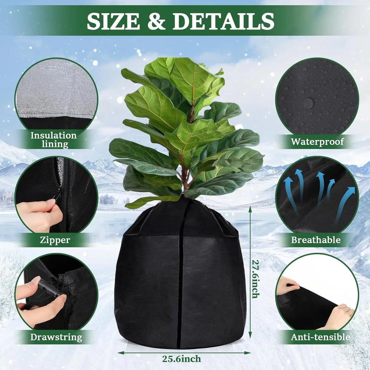 Garden plant insulation cover, fruit tree cold and frost protection durable flowerpot protective cover