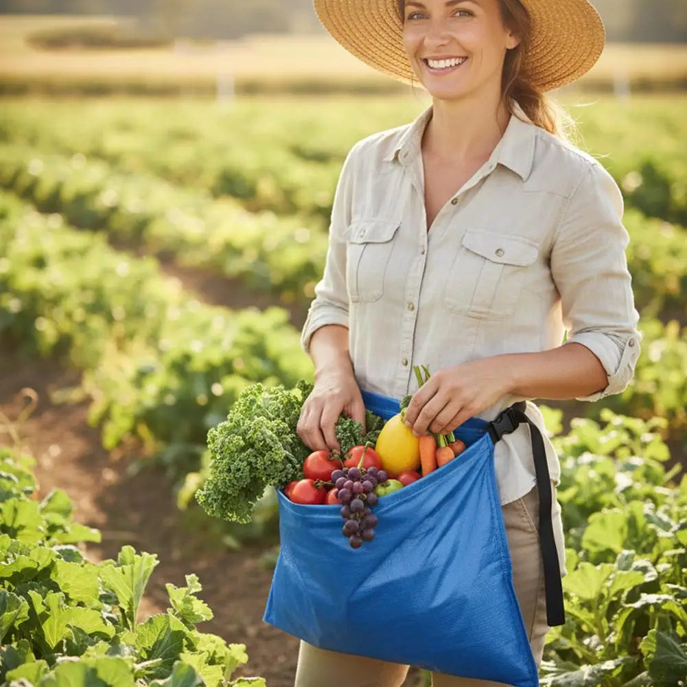 Garden Fruit Picking Bag and Mushroom Foraging Pouch with Waist Belt, Harvest Apron for Outdoor Orchard, Vegetable Gathering