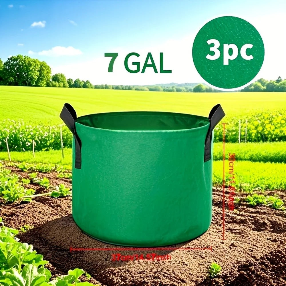 3/5/7Gallon Green Felt Plant Strong Grow Bags Gardening Aeration Planting Pot Container Maintain Humidity