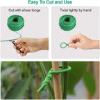 Garden Plant Twine Green Cable Ties Flexible Bendy Vine Support Twist Ties Reusable Plant Branches Rubber Coated Steel Wire