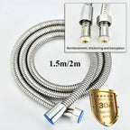 Garden Water Hose Black Pipe 1.5/2M Flexible Pull Extension Pipes Shower Accessories New SUS304 Bathroom Extendable Hoses Home