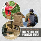Leather Waxed Canvas Pouch Garden Tool Bag Tote Garden Tools Bag In Water Proof Canvas Rolling Bag Outdoor Canvas Picking Bag