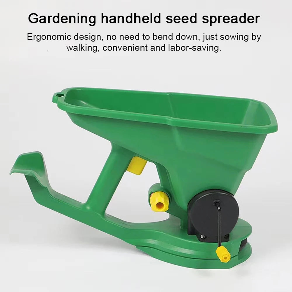 Gardening Seed Spreader Manual Seeder 1.5L Capacity  with 5 Gears Adjustable for Sowing Fertilizing Melting Snow for Garden Lawn