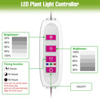 LED Grow Light Full Spectrum Quantum Board Lamp For Indoor Growth Box Flower Plants Cultivation Dimmable With Timing Auto On/Off