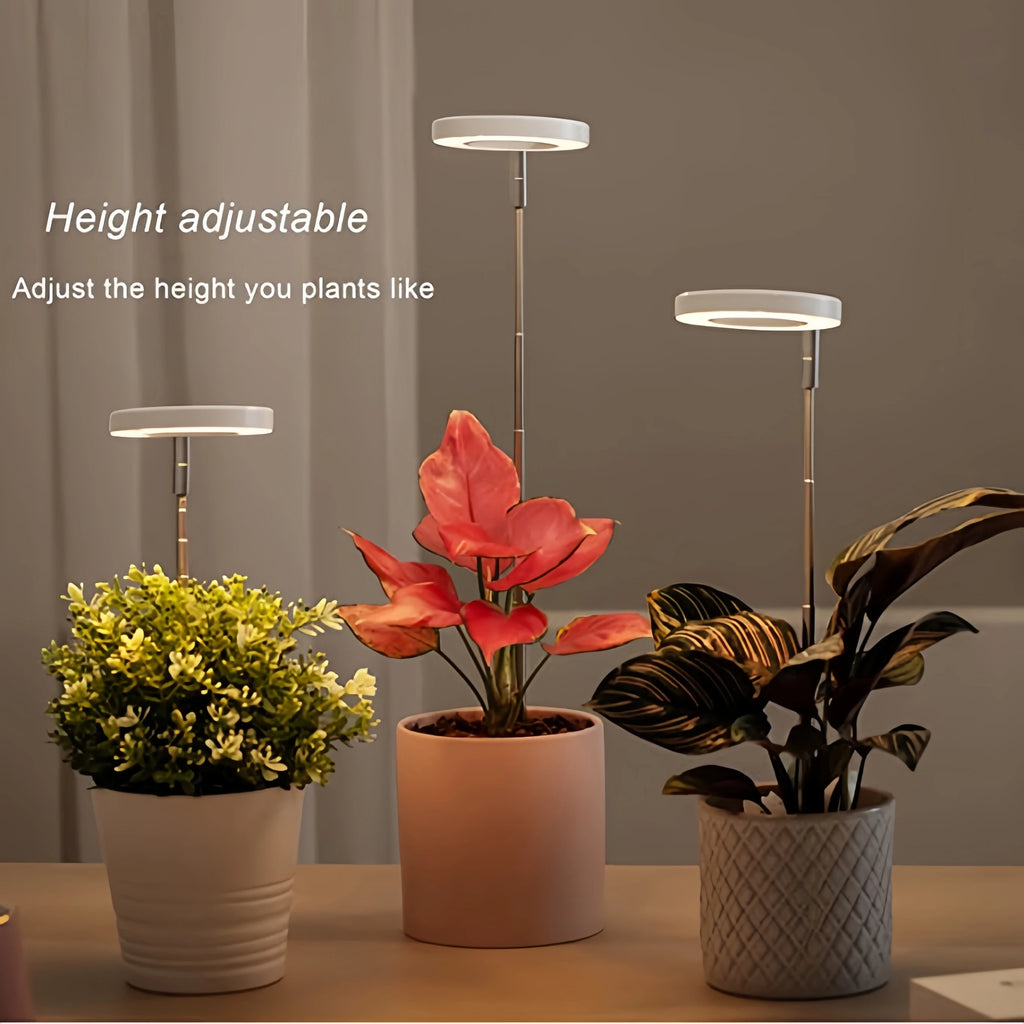 Plant Grow Light,LED Growing Light Full Spectrum for Indoor Plants,Height Adjustable, Automatic Timer, 5V Low Safe Volta