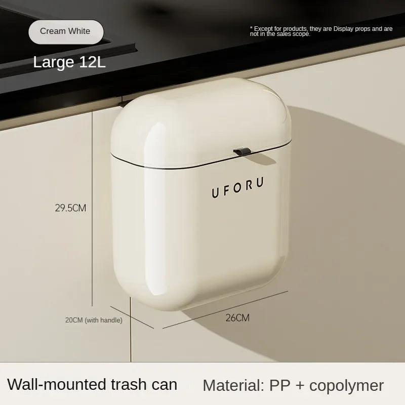 12L/9L DIY Compost Bin Kitchen for Countertop or Under Sink, Hanging Small Trash Can with Lid, Garbage Can for Cabinet Door