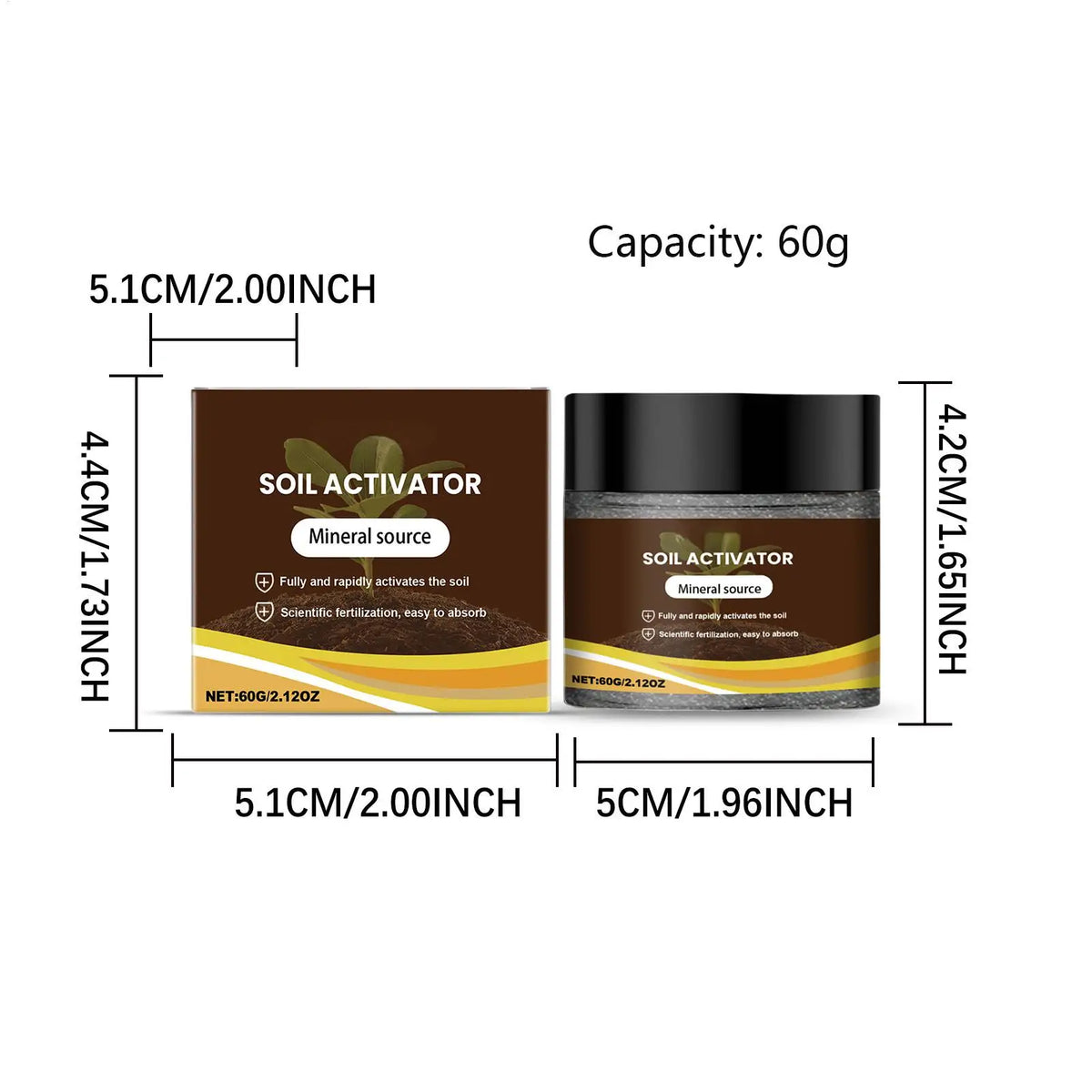 60G Organic Soil Activators And Plant Fertilizers Indoor Plant Fertilizers For Healthy Flowers And Soil Plants