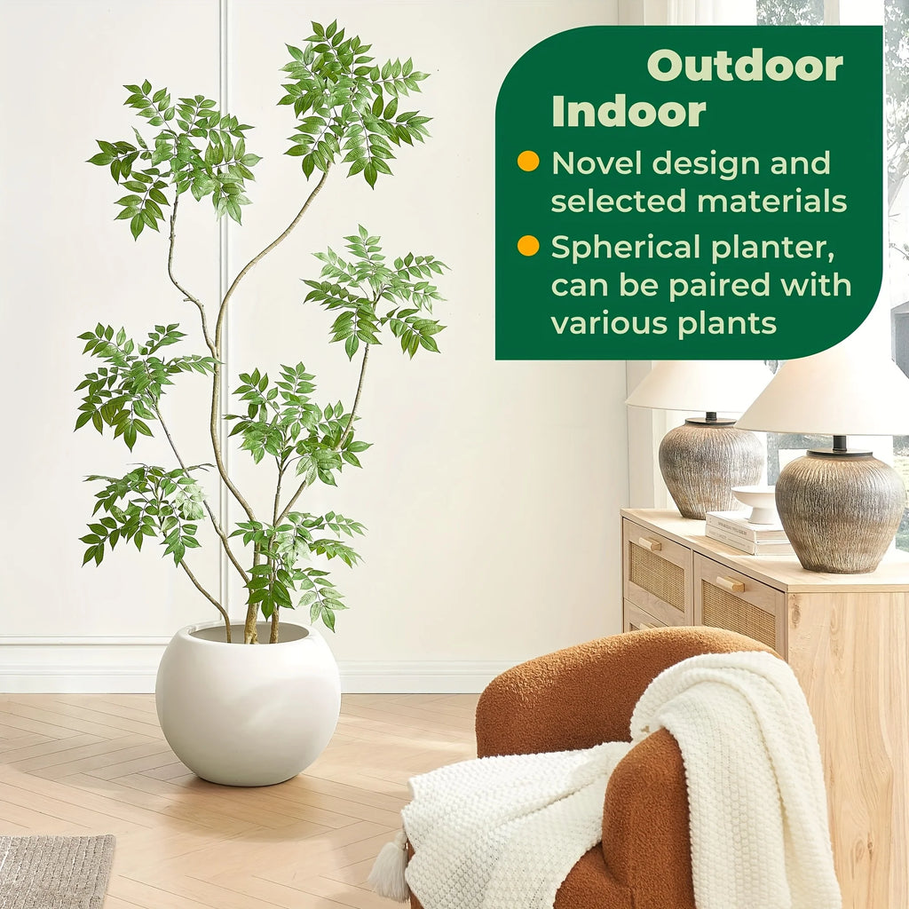 Indoor Outdoor Round Flower Pots, Lightweight Unbreakable Plastic Planters for Garden,  Balcony & Home Flower Planting