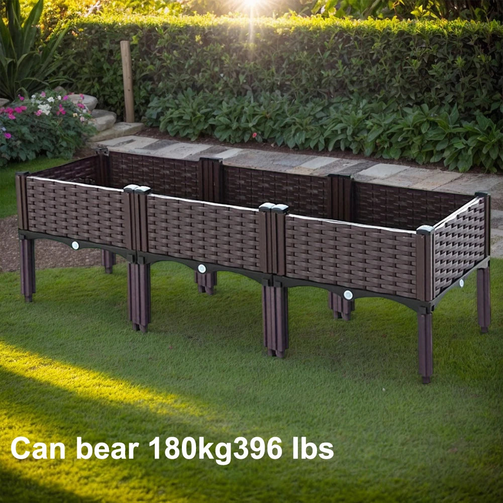 Plastic Raised Garden Bed with Legs Raised Planter Box Elevated Planting Container for Gardening Vegetables Fruits Flowers