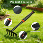 small garden weed rake multi purpose gardening weeding tool for leaves, vegetable plot, backyard and farm planting cultivation