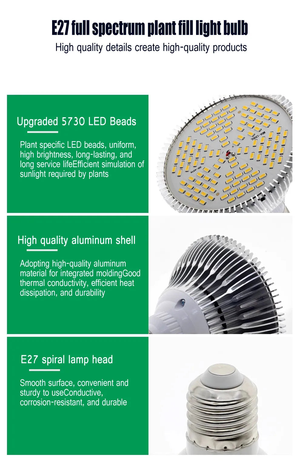 LED Plant Supplementary Light E27 Greenhouse Seedling 85-265V Grow Lamp And Succulent Light Bulb Full Spectrum Imitation Of Sun