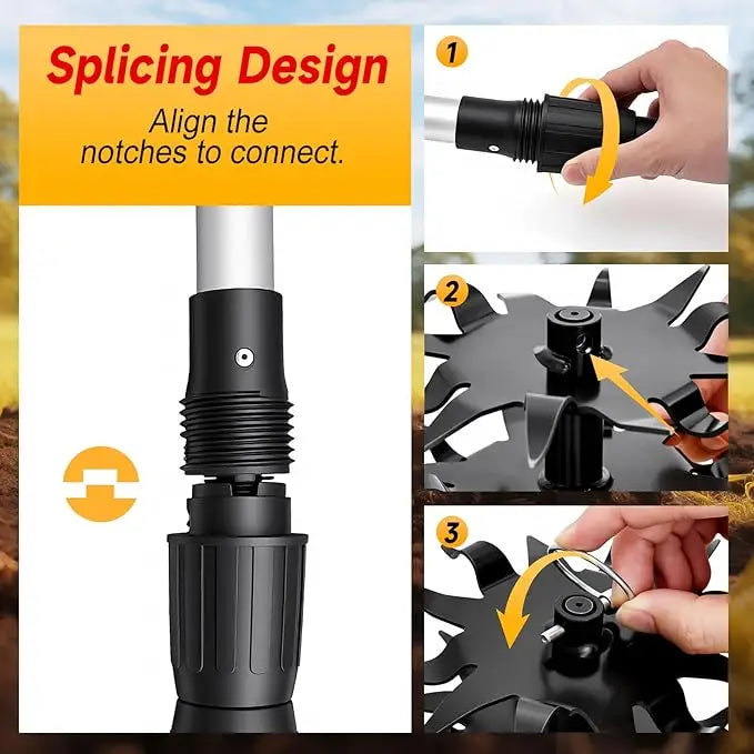 WirelessTiller Electric Cultivator Garden Rotavator Soil Plough Weeder Machine for  Patch Garden Tool Compatible With Dewalt
