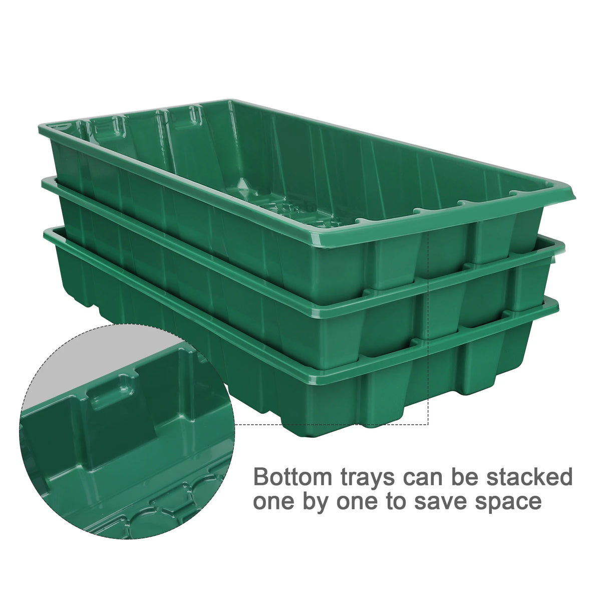 3 pcs Seed Tray, 40 Holes Cell Propagator Growth Thickening Seedling Start Growth Tray With Transparent Cover Greenhouse And Gar