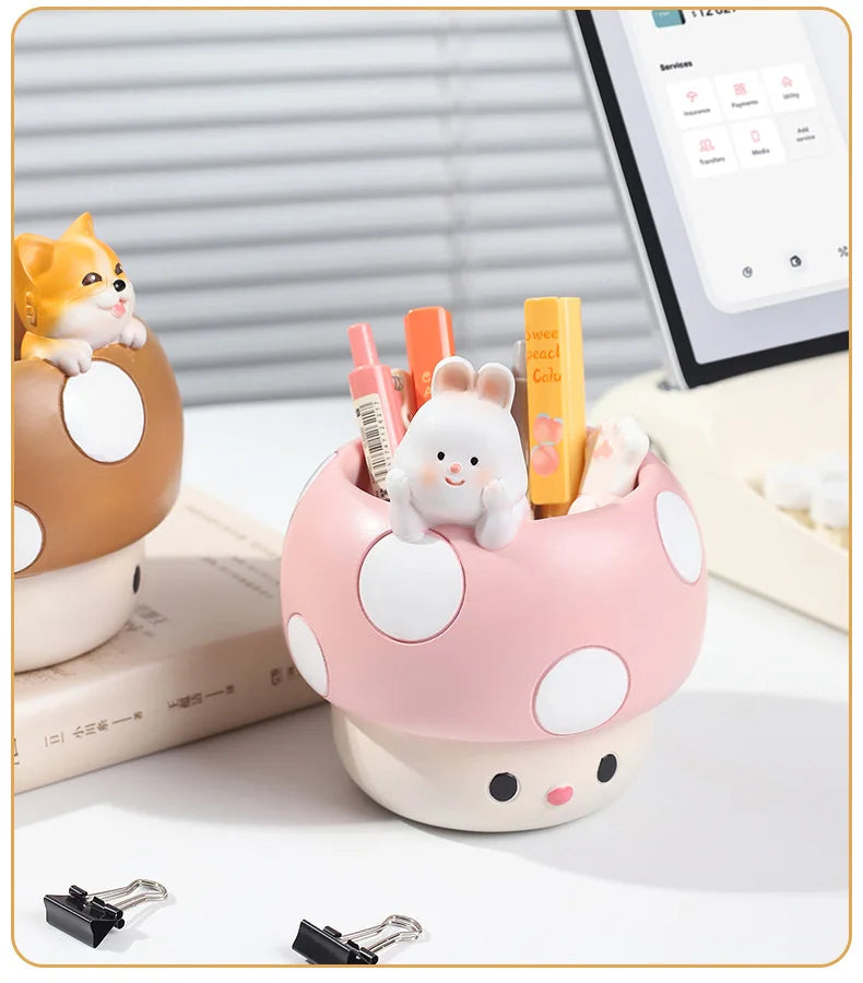 Creative Mushroom Succulents Plant Pot, Cute Animal Flower Pots, Decorative Planter Containers Home Desktop Office Decor